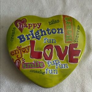Brighton Heart Tin with Colorful Text Design